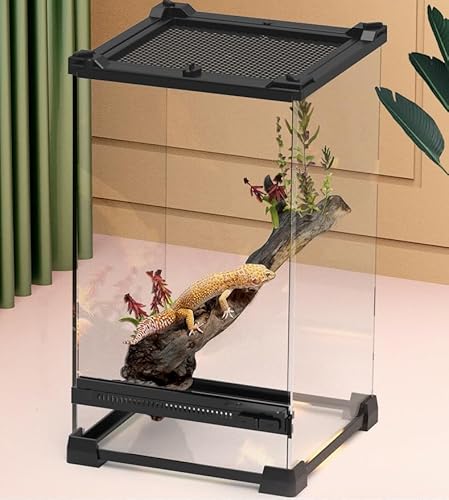 PortoAlegre Terrarium Für Reptilien Glasterrarium, Mini Reptilien Glas Lebensraum, Reptil Fütterungsbox Mit Frontbelüftung Und Ausbruchsicherer Drehverschluss Für Amphibien Spinne PortoAlegre Terrarium Für Reptilien Glasterrarium, Mini Reptilien Glas Lebensraum, Reptil Fütterungsbox Mit Frontbelüftung Und Ausbruchsicherer Drehverschluss Für Amphibien Spinne von PortoAlegre