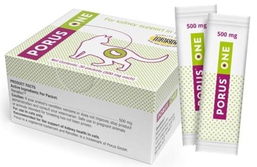 Porus ONE | 30 x 500 mg | Ergänzungsfuttermittel für Katzen | Für Katzen bei Nierenproblemen | Damit urämische Toxine Katzen nicht an die Nieren gehen Porus ONE | 30 x 500 mg | Ergänzungsfuttermittel für Katzen | Für Katzen bei Nierenproblemen | Damit urämische Toxine Katzen nicht an die Nieren gehen von Porus