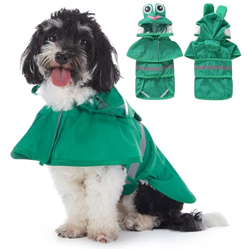 Poseca Hunde-Regenmantel, leichte Hunde-Regenjacke mit transparenter Kapuze, verstellbarer Regenmantel für Hunde mit reflektierenden Streifen, niedlicher Hunde-Regenmantel mit Loch für die Leine für Poseca Hunde-Regenmantel, leichte Hunde-Regenjacke mit transparenter Kapuze, verstellbarer Regenmantel für Hunde mit reflektierenden Streifen, niedlicher Hunde-Regenmantel mit Loch für die Leine für von Poseca