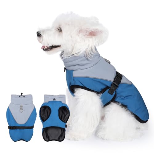 Poseca Warmer Hundemantel, verstellbare Hundejacke mit integriertem Geschirr, reflektierend, Hunde-Winterweste für den kalten Winter, winddichter Hunde-Schneeanzug für kleine und mittelgroße Hunde Poseca Warmer Hundemantel, verstellbare Hundejacke mit integriertem Geschirr, reflektierend, Hunde-Winterweste für den kalten Winter, winddichter Hunde-Schneeanzug für kleine und mittelgroße Hunde von Poseca