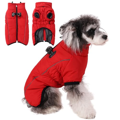 Poseca Warmer Hundemantel, wasserdicht, reflektierend, mit Geschirr, Winterjacke, gemütlicher Rollkragen, kaltes Wetter Poseca Warmer Hundemantel, wasserdicht, reflektierend, mit Geschirr, Winterjacke, gemütlicher Rollkragen, kaltes Wetter von Poseca