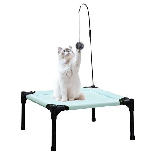 Poskena Katzenbett, Erhöhte Katzen Bett für den Innen- und Außenbereich, Comfort Katzenhängematte Waschbar, Geeignet für Katzen, Kaninchen, Kätzchen Und Kleintiere von Poskena