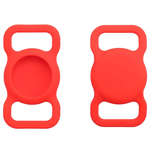 Potadak Silikon-Schutzhülle für GPS-Detektor-Ring, für Haustier-Ringhalter, Rot, 2 Stück von Potadak