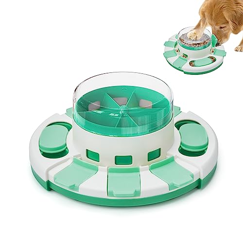 Potaroma Hunde-Puzzle-Spielzeug, 2 Stufen, langsamer Fütterer für große und kleine Hunde, Hundefutter-Leckerli-Fütterung, Spielzeug für IQ-Training, Hundespielzeug (grün-weiß) von Potaroma