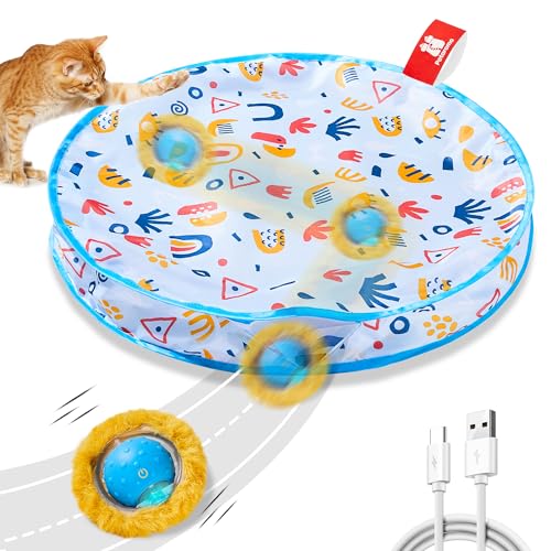 Potaroma Interaktives Katzenball Spielzeug – Schnell rollender Ball im Spielteppich automatisches, bewegungsaktiviertes Versteckspiel für Indoor-Training und Beschäftigung Potaroma Interaktives Katzenball Spielzeug – Schnell rollender Ball im Spielteppich automatisches, bewegungsaktiviertes Versteckspiel für Indoor-Training und Beschäftigung von Potaroma