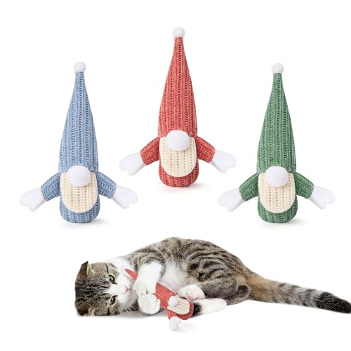 Potaroma Katzenspielzeug, 3 Stück, Katzenminze, mit Knistergeräuschen, Weihnachtsmann, weiches, langlebiges Beißmaterial, interaktiver Katzen-Kicker für Indoor-Kätzchen-Übungen, 21,6 cm, für alle Potaroma Katzenspielzeug, 3 Stück, Katzenminze, mit Knistergeräuschen, Weihnachtsmann, weiches, langlebiges Beißmaterial, interaktiver Katzen-Kicker für Indoor-Kätzchen-Übungen, 21,6 cm, für alle von Potaroma