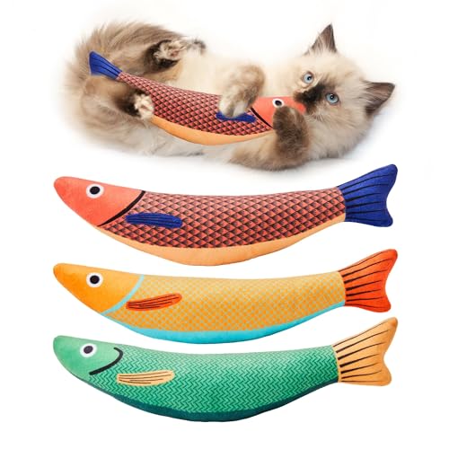 Potaroma Katzenspielzeug, Saury Fish, 3 Stück, Katzenminze, Knistergeräusch, weich und langlebig, interaktiver Kätzchen-Kicker für Indoor-Kätzchen-Übungen, 24,9 cm, für alle Rassen Potaroma Katzenspielzeug, Saury Fish, 3 Stück, Katzenminze, Knistergeräusch, weich und langlebig, interaktiver Kätzchen-Kicker für Indoor-Kätzchen-Übungen, 24,9 cm, für alle Rassen von Potaroma