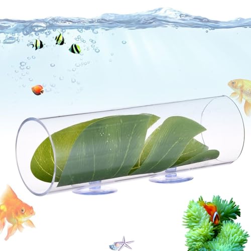Betta Fischtunnel, Aquariumtunnel für Fischtank | Betta Cave Aquariumtunneldekor,Blattpolster, Acryl -Unterkunft Schwimmrohr, Fischtankzubehör für Garnelenzüchtung ruhen von Poupangke