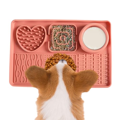 Katzen Leckmatte,Silikon Futtermatte Für Haustiere Mit Leckerlis - rutschfeste Futterschüssel Zur Entschleunigung, Interaktives Intelligenzspielzeug Für Geistige Förderung & Sinnesanregung Katzen Leckmatte,Silikon Futtermatte Für Haustiere Mit Leckerlis - rutschfeste Futterschüssel Zur Entschleunigung, Interaktives Intelligenzspielzeug Für Geistige Förderung & Sinnesanregung von Poupangke
