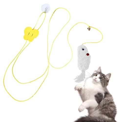 Poupangke Decke Katzenspielzeug, Katzenstringspielzeug - Interaktiver Teaser String - Realistische elastische Seiltierzubehör, Innenkätzchenübung für den Heimgebrauch Poupangke Decke Katzenspielzeug, Katzenstringspielzeug - Interaktiver Teaser String - Realistische elastische Seiltierzubehör, Innenkätzchenübung für den Heimgebrauch von Poupangke