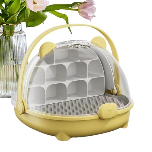 Seidenraupe Transportbehälter - Transparente Futterbox Transportbehälter mit Griff - Beobachten Habitat Käfig Gehege Träger Tierhaus für Seidenraupen von Poupangke