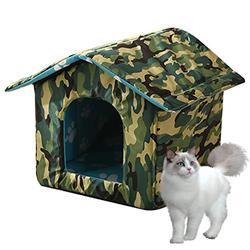 Feral Cat House Outdoor Wetterfest Hutch Small - Faltbares und verdicktes Katzenzelt für den Außenbereich Povanjer Feral Cat House Outdoor Wetterfest Hutch Small - Faltbares und verdicktes Katzenzelt für den Außenbereich Povanjer von Povanjer