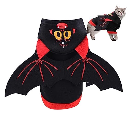 Fledermausflügel Kostüm für Haustiere | Katze Kostüm mit Fledermausflügeln für Halloween | Weiche Fledermausflügel für Haustiere Halloween Cosplay Kleidung Povanjer von Povanjer
