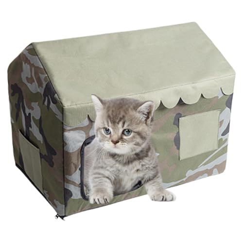 Geschlossenes Katzenkühlhaus, Kühlhaus für Katzen,Kühlendes, isoliertes Tierheim für Katzen - Ruhendes schlafendes Kätzchenbett für drinnen und draußen, belüftetes Nest für Garage, Balkon Geschlossenes Katzenkühlhaus, Kühlhaus für Katzen,Kühlendes, isoliertes Tierheim für Katzen - Ruhendes schlafendes Kätzchenbett für drinnen und draußen, belüftetes Nest für Garage, Balkon von Povanjer