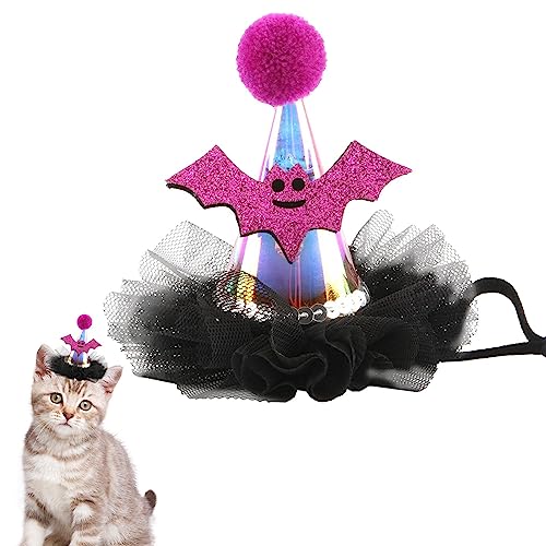 Halloween Bandana-Hut für Hunde - Kostüm Hut für Hunde und Katzen | Weiches Halstuch für Haustiere mit Fledermaus-Kürbis-Motiv, Kostümzubehör von Povanjer