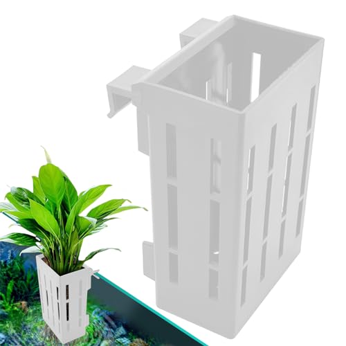 Halterung für Aquarien | Pflanzgefäß für Aquarien mit Haken, Aquariumtopf für Aquaponik und Dekoration von Povanjer