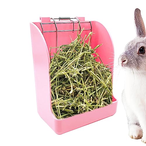 Heu-Futterstation für Schweinchen, Rasenmäher Kaninchen Heunhalter - Futterspender für Heu, Kaninchen, automatischer Spender für Haustiere für kleine Tiere, von Povanjer
