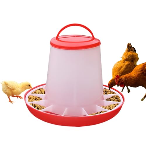 Hühnerfutterspender | Automatischer Futterspender für Hühner und Enten | Tragbarer Futterspender für Wachteln, Huhn und Nymphensittich von Povanjer