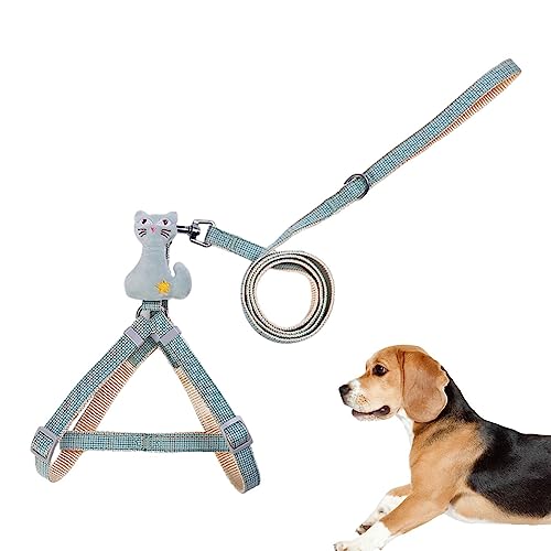 Hundegeschirr für Welpen | Haustiergeschirr ohne Erstickung - Verstellbar, niedliches Cartoon-Design, einfache Kontrolle, atmungsaktiv, Geschirr Set u Hundegeschirr für Welpen | Haustiergeschirr ohne Erstickung - Verstellbar, niedliches Cartoon-Design, einfache Kontrolle, atmungsaktiv, Geschirr Set u von Povanjer