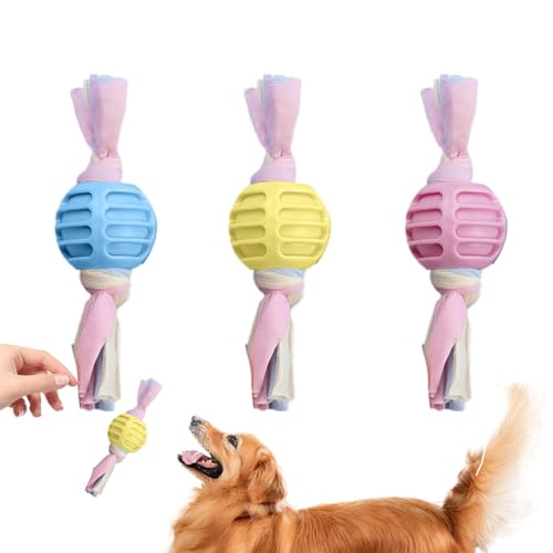 Hundekauspielzeug für Welpen, Welpen Beißstäbe für Hunde Kauen - Wiederverwendbarer Ball mit Seil Hundespielzeug, Welpenzahn, Hundezahnreinigungsspielzeug zur Linderung von Langeweile Hundekauspielzeug für Welpen, Welpen Beißstäbe für Hunde Kauen - Wiederverwendbarer Ball mit Seil Hundespielzeug, Welpenzahn, Hundezahnreinigungsspielzeug zur Linderung von Langeweile von Povanjer