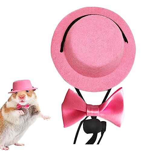 Kaninchen Hüte,Filz Zylinder & Schleife | Weiche Urlaub Lieferungen Bequemes verstellbares Haustier Kostüm für lockiges Schweinchen von Povanjer