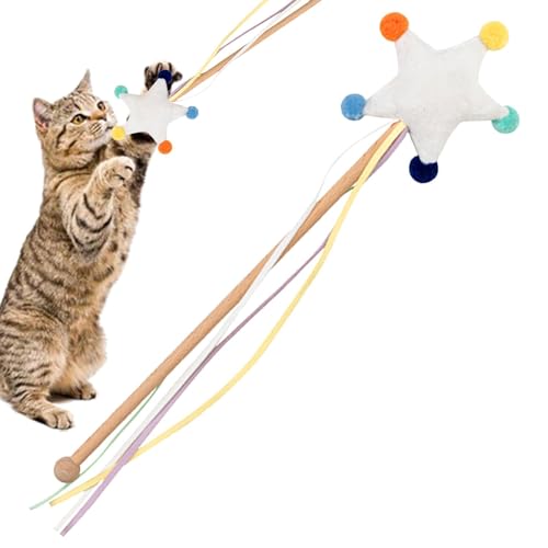 Katzenangel-Spielzeug | Lustiges interaktives Spielzeug Rute – Katzenspielzeug Stern Mond Wolke Katzenstock zum Jagen, Trainieren, Training gelangweilter Indoor-Katzen Katzenangel-Spielzeug | Lustiges interaktives Spielzeug Rute – Katzenspielzeug Stern Mond Wolke Katzenstock zum Jagen, Trainieren, Training gelangweilter Indoor-Katzen von Povanjer