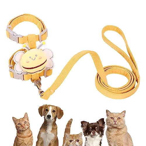 Katzengeschirr | Hundegeschirr für kleine Katzen, bissfest, entkommensicher, einfach zu kontrollierender Zugseil 120 cm für Welpen von Kätzchen, weiche Leine Povanjer von Povanjer