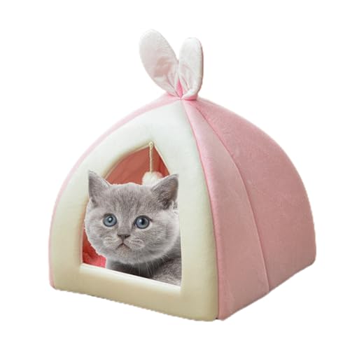 Katzenhöhle, Katzenbett | Katzennest mit Hasenohren | Katzennest mit Bommel | Katzenhöhle Katzenbett Katzenhöhle Katzenbett Indoor Gemütlich Schlafbett Hasenohren von Povanjer