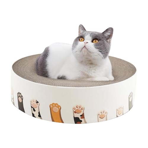 Katzenkratzer aus Pappe, Scratch Lounge Katzenbett, Wellpappe-Kratzunterlage für Katzen, 2-in-1 runde Kratzbetten für Katzen, bieten einen festen und gemütlichen Ruheplatz Katzenkratzer aus Pappe, Scratch Lounge Katzenbett, Wellpappe-Kratzunterlage für Katzen, 2-in-1 runde Kratzbetten für Katzen, bieten einen festen und gemütlichen Ruheplatz von Povanjer