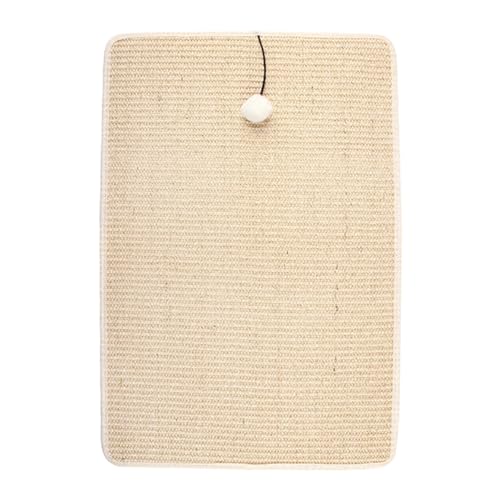 Kratzmatte für Katzen, Wand-Kratzmatte mit Plüschball, Sisal-Stoff-Kratzer für Katzen, Wand-Möbelschutz für Wohnzimmer Kratzmatte für Katzen, Wand-Kratzmatte mit Plüschball, Sisal-Stoff-Kratzer für Katzen, Wand-Möbelschutz für Wohnzimmer von Povanjer