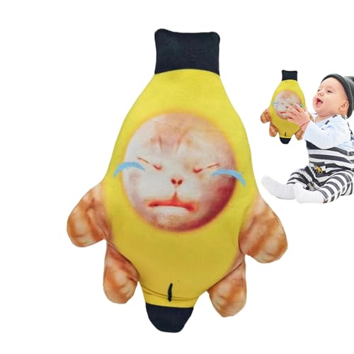 Povanjer Banane Katze Plüsch | Lustige Banane Katze Schlüsselanhänger - Niedliche Traurige Banane Katze Schlüsselanhänger mit Sound Lustige Glückliche Katze Stofftiere Kissen Puppe Spielzeug Povanjer Banane Katze Plüsch | Lustige Banane Katze Schlüsselanhänger - Niedliche Traurige Banane Katze Schlüsselanhänger mit Sound Lustige Glückliche Katze Stofftiere Kissen Puppe Spielzeug von Povanjer