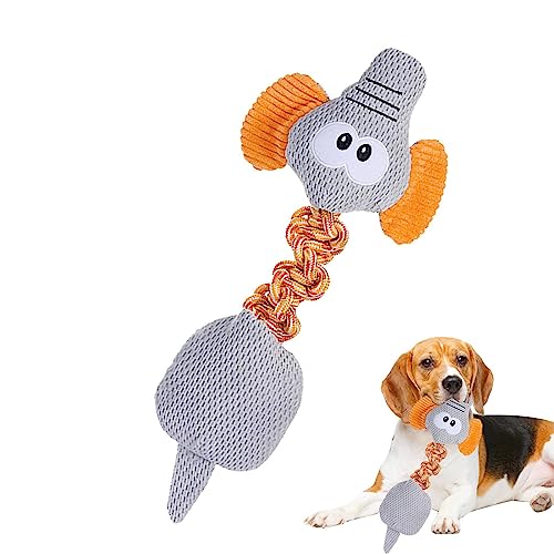 Povanjer Hund Zahnen Spielzeug | Hundeseilspielzeug für aggressive Kauer | Hundespielzeug mit quietschendem Geräusch, interaktives Spielzeug für Tiere von Povanjer