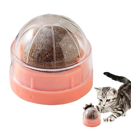Povanjer Katze Minze Ball - Drehbare Katze Spielzeug zum Lecken,Gesunde Zähne Reinigung Kauspielzeug, Essbare Kätzchen Spielzeug mit organischen Kugeln, von Povanjer