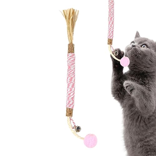 Povanjer Katzen-Kaustangen, Katzenspielzeug auf Stock, Kaustäbchen entfesseln den Kauinstinkt, sind gut für die Gesundheit von Haustieren und Sorgen für saubere Zähne bei Kätzchen und Katzen von Povanjer