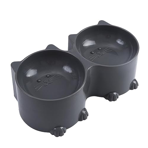 Katzenfutter für Katzen, erhöht, geneigt, doppelte Schüsseln für Katzen, erhöhte Schalen für Welpen für kleine Hunde, Set mit Wasserschalen und Tierfutter Katzenfutter für Katzen, erhöht, geneigt, doppelte Schüsseln für Katzen, erhöhte Schalen für Welpen für kleine Hunde, Set mit Wasserschalen und Tierfutter von Povanjer