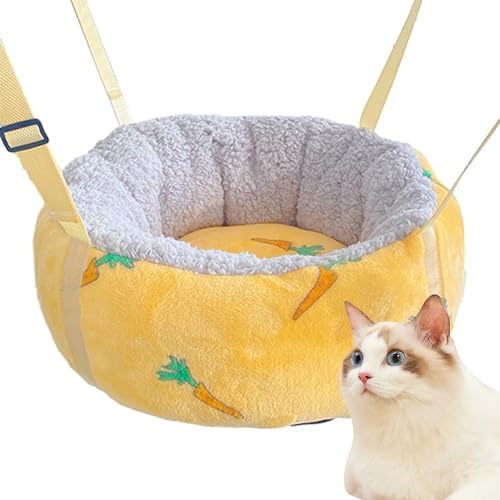 Povanjer Katzenhängematte für Käfig, Katzen-Hängematte mit rutschfester Unterseite, verstellbaren Gurten und Haken, Plüsch-Katzenschaukel-Hängematte Povanjer Katzenhängematte für Käfig, Katzen-Hängematte mit rutschfester Unterseite, verstellbaren Gurten und Haken, Plüsch-Katzenschaukel-Hängematte von Povanjer