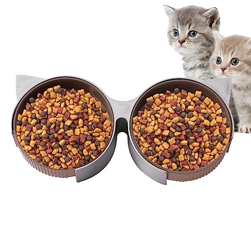 Povanjer Katzenschüsseln für Futter und Wasser | Abnehmbare Futternapf für Katzen - Haustierbedarf für Katzen, geschnittene Futterschüsseln für Kaninchen, kleine und mittlere Hunde von Povanjer