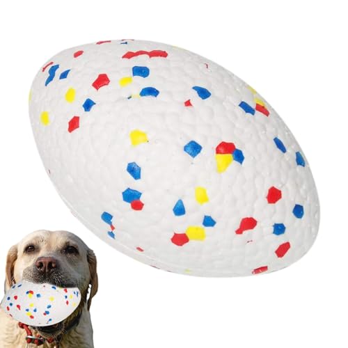 Povanjer Kauball für Hunde, Kauspielzeug für Hunde - Quietschendes Fußball-Hundespielzeug aus Gummi | Robustes, leicht zu reinigendes, langlebiges, interaktives Kauspielzeug für Hunde zur Povanjer Kauball für Hunde, Kauspielzeug für Hunde - Quietschendes Fußball-Hundespielzeug aus Gummi | Robustes, leicht zu reinigendes, langlebiges, interaktives Kauspielzeug für Hunde zur von Povanjer