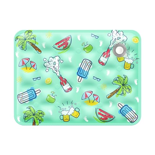 Povanjer Kühlmatte für Hunde,Hundekühlmatte | Coole Unterlage für Katzen im Innenbereich | Sommer-Kühlmatte und Isomatte, wasserabsorbierende Oberseite, waschbares tragbares Kühlbett für Haustiere von Povanjer