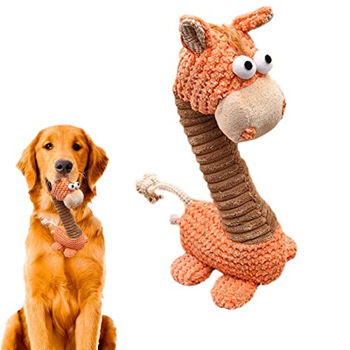 Povanjer Quietschendes Giraffen-Hundespielzeug – interaktives langlebiges Hundespielzeug | weiches Quietschspielzeug zu Spielen kleiner, mittelgroßer Haustierwelpen zum Zahnen kleiner Hunde von Povanjer