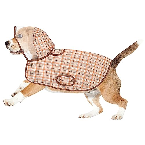 Regenmantel für Hunde - Regenjacke für Hunde aus Polyester mit transparenter Kapuze, verstellbare Vintage-Regenponcho-Jacke für Hunde, Katzen, von Povanjer
