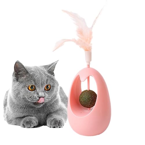 Spielzeugbecher für Katzen | FunCat interaktiver Teaser Stick | Feder Catnip Holz Zähne Reinigung für Kitten Play Travel Home von Povanjer