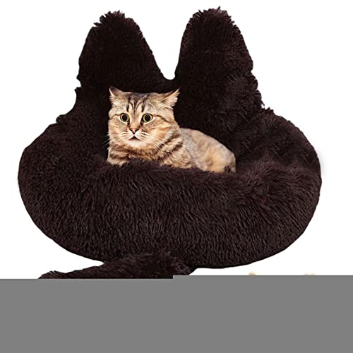 Weiches Hundebett waschbar Hundebett für kleine und mittelgroße Hunde Round Donut Cuddler Nest Hundebett waschbar runder Donut Katzenbett Angst mit flauschigem Donut Povanjer von Povanjer