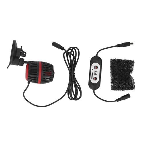 Povkufii Zirkulationspumpe, Aquariumzirkulationspumpe Stille Tauchwellenherstellerpumpe für Fischtank einfach mit Saugnapfbecher zu installieren (Schwarz) von Povkufii