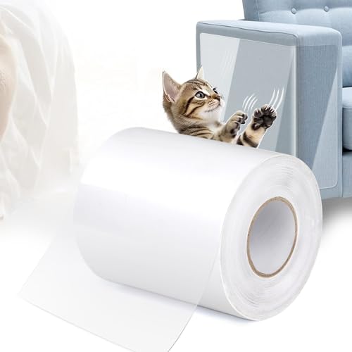 Kratzschutz für Katzen, Anti Kratz Folie für Katzen(10 cm x 15 m), Anti-Kratz-Sofa,kratzschutz Katze, Hund, katzenkratzschutz für möbel, Geeignet für Anti-Kratz-Matte, Möbelschutzfolie von Powmag