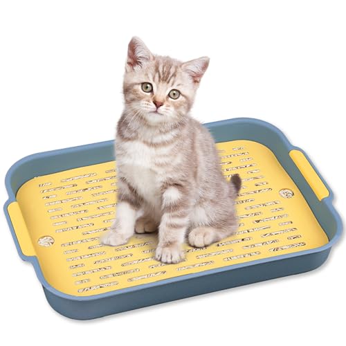 Tablett Hasentoilette, Kaninchen Toilette, Kaninchentoilette, Katzenklo Groß, Klo Ecke für Kleintier Hasen Meerschweinchen (Tiefseeblau-Groß) von Powmag