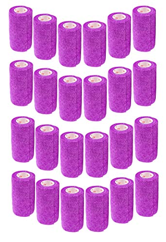 Klebeband, 7,6 cm, FDA-genehmigt, für Hunde, Katzen, Haustiere, Pferde, selbstklebende Flex-Bandage, Rap Grip, Rolle, verschiedene Farben, 6, 12, 18 oder 24 Packungen von Prairie Horse Supply