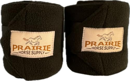 Prairie Horse Supply Comfort Fleece-Polobandagen, Schwarz, 2 Stück von Prairie Horse Supply