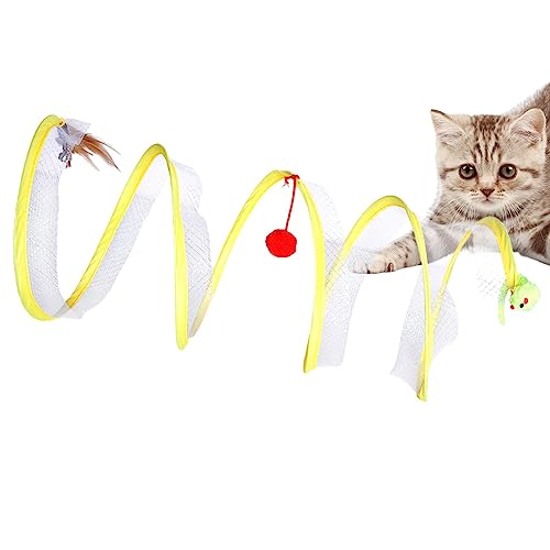 Katzentunnel,Kitten Tube Toy Zusammenklappbarer Katzentunnel | Elastisches lustiges Kätzchen-Röhrenspielzeug für Katze und Kaninchen- von Pratvider