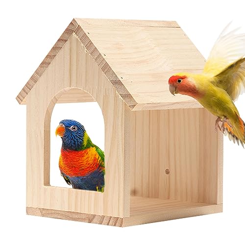 Nistkasten für Sittiche | Belüftungsstruktur Sittichnest für Käfig,Wellensittich-Nisthaus, Conure-Nistkasten, Baumdekoration aus Holz Pratvider von Pratvider